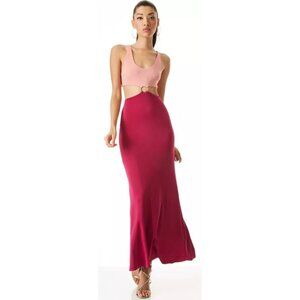 Alice + Olivia Arizona O-Ring Maxi Dress Pink Cutout Size 10
